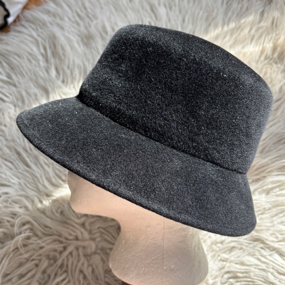 Eric Javits New York Vintage Black Felt Medium Brim Bucket Hat EUC One Size - Picture 4 of 8